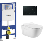 Комплект унитаза Vincea Idea с инсталляцией, кнопкой и сиденьем микролифт (VT1-33, 111.300.00.5, 115.770.DW.5)