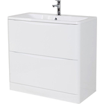 Тумба с раковиной BelBagno Acqua 80 bianco lucido напольная (ACQUA-800-2C-PIA-BL, BB800/455-LV-MR-ALR)
