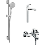 Комплект смесителей Hansgrohe Focus с душевым гарнитуром, хром (31940000, 31532000, 26275000)