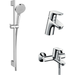 Комплект смесителей Hansgrohe Focus с душевым гарнитуром, хром (31940000, 31730000, 26275000)