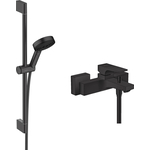 Смеситель для ванны Hansgrohe Metropol с душевым гарнитуром, черный матовый (32540670, 24160670)