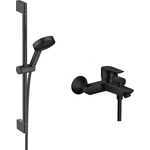 Смеситель для ванны Hansgrohe Talis E с душевым гарнитуром, черный матовый (71740670, 24160671)