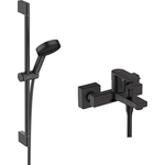 Смеситель для ванны Hansgrohe Vernis Shape с душевым гарнитуром, черный матовый (71450670, 24160672)