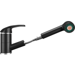 Смеситель для кухни Ulgran U-002 с выдвижным изливом, ультра-черный (U-002-344)