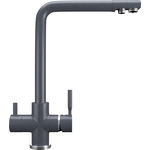 Смеситель для кухни Ulgran U-016 с подключением к фильтру, антрацит (U-016-343)