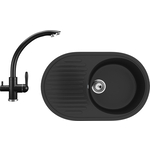 Кухонная мойка и смеситель Ulgran U-107-344, U-017-344 ультра-черный