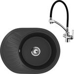 Кухонная мойка и смеситель Ulgran U-107m-344 ультра-черный, Lemark Comfort LM3070C