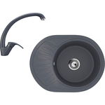 Кухонная мойка и смеситель Ulgran U-107m-343, U-007-343 антрацит