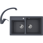 Кухонная мойка и смеситель Ulgran U-200-343, U-007-343 антрацит
