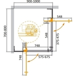 Душевой уголок Cezares Slider AH-2 100-90х90-80 тонированный, черный (SLIDER-AH-2-80/90-90/100-BR-NERO)