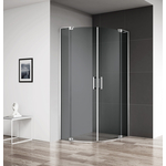 Душевой уголок Cezares Slider R-2 100-90x100-90 тонированный, хром (SLIDER-R-2-90/100-GRIGIO-Cr)