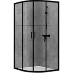 Душевой уголок Abber Schwarzer Diamant 80х80 прозрачный, черный (AG01080B)