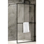 Душевой уголок Abber Immer Offen 100х100 с поддоном, прозрачный, черный (AG60100B, ЛП00189)