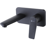 Смеситель для раковины Lemark Bronx встраиваемый, с донным клапаном, черный (LM3726BL)