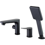 Смеситель на борт ванны Lemark Bronx на 3 отверстия, черный (LM3745BL)