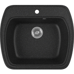 Кухонная мойка GreenStone GRS-11-308 черный, с сифоном