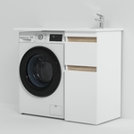 Тумба с раковиной Am.Pm X-Joy 40 правая с 2 ящиками, белый глянец (M85AFSX0402WG, M85AWPR1001WG)