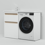 Тумба с раковиной Am.Pm X-Joy 60 левая с 2 ящиками, белый глянец (M85AFSX0602WG, M85AWPL1201WG)