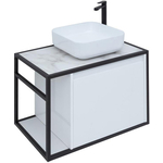 Тумба под раковину Aquanet Nova Lite Loft 75 правая, белый глянец (261649)