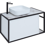 Тумба под раковину Aquanet Nova Lite Loft 90 левая, белый глянец (261652)