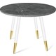 Стол Sheffilton SHT-TU14/90 МДФ белый муар/золото/мрамор премиум темн.