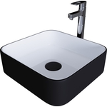 Раковина-чаша Grossman GR-4042BW 38х38 черная/белая внутри