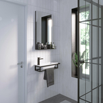 Раковина с зеркалом Grossman Метрис 50 полотенцедержатель справа, чарная