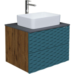 Тумба с раковиной Grossman Альба 65х50 подвесная, веллингтон/бриз (106502, GR-3016)
