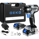 Гайковерт аккумуляторный бесщеточный Deko DKIS20 (20В, 2х3.0Ач, в кейсе)