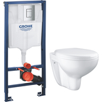 Комплект унитаза Grohe Bau Ceramic с инсталляцией, сиденье микролифт (39427000, 38772001, 39493000)