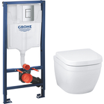 Комплект унитаза Grohe Euro Ceramic с инсталляцией, сиденье микролифт (39206000, 38772001, 39330001)