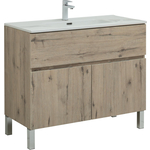 Тумба под раковину Aquanet Алвита 100 один ящик, дуб веллингтон белый (277557)