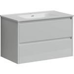 Тумба с раковиной Sancos Libra 80 два ящика, белый глянец (LB80W, CN7005)