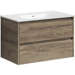 Тумба с раковиной Sancos Libra 80 два ящика, дуб чарльстон (LB80ECH, CN7005)