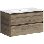Тумба с раковиной Sancos Libra 90 два ящика, дуб чарльстон (LB90ECH, CN7002)