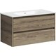 Тумба с раковиной Sancos Libra 90 два ящика, дуб чарльстон (LB90ECH, CN7002)
