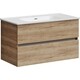Тумба с раковиной Sancos Urban 90 два ящика, дуб галифакс натуральный (UR90EG, CN7002)