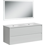 Мебель для ванной Sancos Libra 120 два ящика, двойная раковина, белый глянец