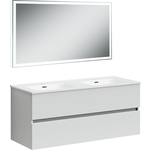 Мебель для ванной Sancos Urban 120 два ящика, двойная раковина, белый глянец