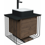 Тумба с раковиной Grossman Винтаж 70х50 веллингтон/черный (107007, GR-4042BW)