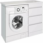 Тумба под раковину Emmy Джерси 48х48 три ящика, под стиральную машину, белая (jsy110-3kmlXr/l)