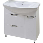 Тумба под раковину Emmy Милли 77х31 с дверцей и ящиками, белый (mlt80blt3-r)