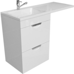 Тумба под раковину Emmy Милли 48х48 два ящика, под стиральную машину, белый (mln110kml)