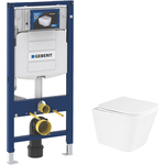 Комплект унитаза BelBagno Due с инсталляцией Geberit, сиденье микролифт (BB3103CHR/SC, 111.300.00.5)