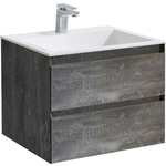 Тумба с раковиной Vincea Luka 60х48 G.Stone, белая раковина (VMC-2L600GS VCB-13600W)