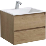 Тумба с раковиной Vincea Luka 60х48 N.Oak, белая раковина (VMC-2L600NO VCB-13600W)