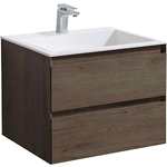 Тумба с раковиной Vincea Luka 60х48 R.Oak, белая раковина (VMC-2L600RO VCB-13600W)