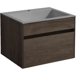 Тумба с раковиной Vincea Chiara 60х48 R.Oak, серая раковина (VMC-2C600RO, VCB-13600G)