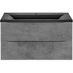 Тумба с раковиной Vincea Mia 75х45 Beton, черная раковина (VMC-2MA750BT, VCB-3M750B)
