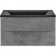 Тумба с раковиной Vincea Mia 75х45 Beton, черная раковина (VMC-2MA750BT, VCB-3M750B)